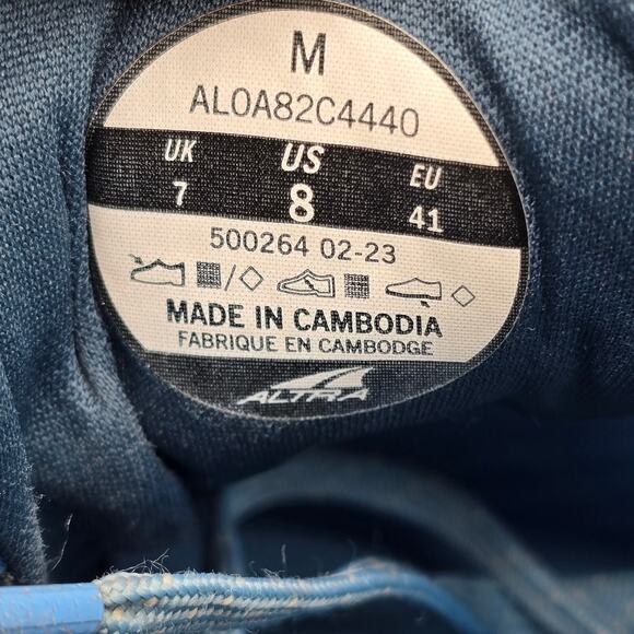 Altra Torin 7 Shoes Men's 8 Blue Low Top Athletic Gym Training Running Sneakers - Picture 9 of 9